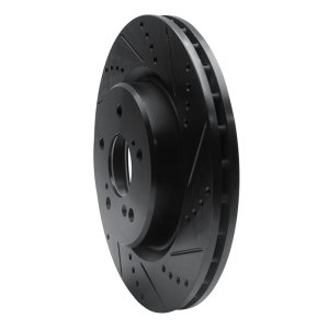 Acura TLX Brake Rotor (1) - Front Right - R1 Concepts - Drilled & Slotted - Black - `21-`25